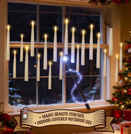 Enchanted Floating LED Candles with Magic Wand Remote